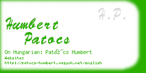 humbert patocs business card